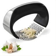 Arc Shaped Stainless Steel Garlic Press Crusher with Easy Grip