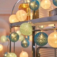Premium Cotton Ball Fairy Light 20 Balls Multicolor Decor